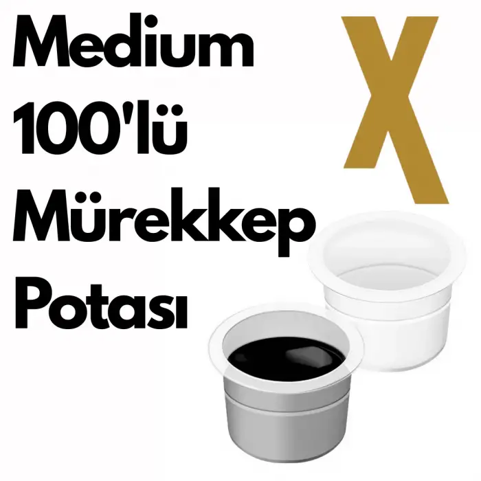 Dövme Mürekkep Kapları Medium 100lü Şeffaf Mürekkep Potası
