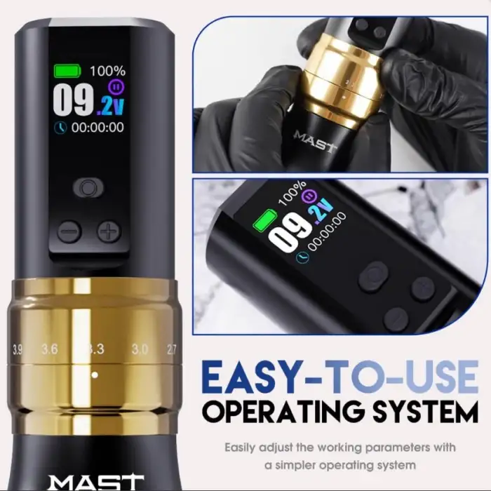 Mast Fold 2 Pro Gold With Single Battery - Kablosuz Dövme Makinesi