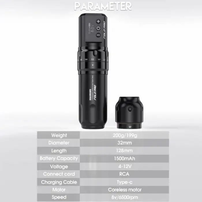 Mast Fold Pro With Dual Battery - Kablosuz Dövme Makinesi