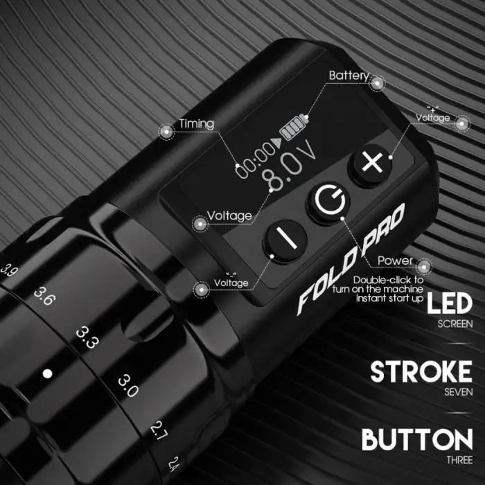 Mast Fold Pro With Dual Battery - Kablosuz Dövme Makinesi