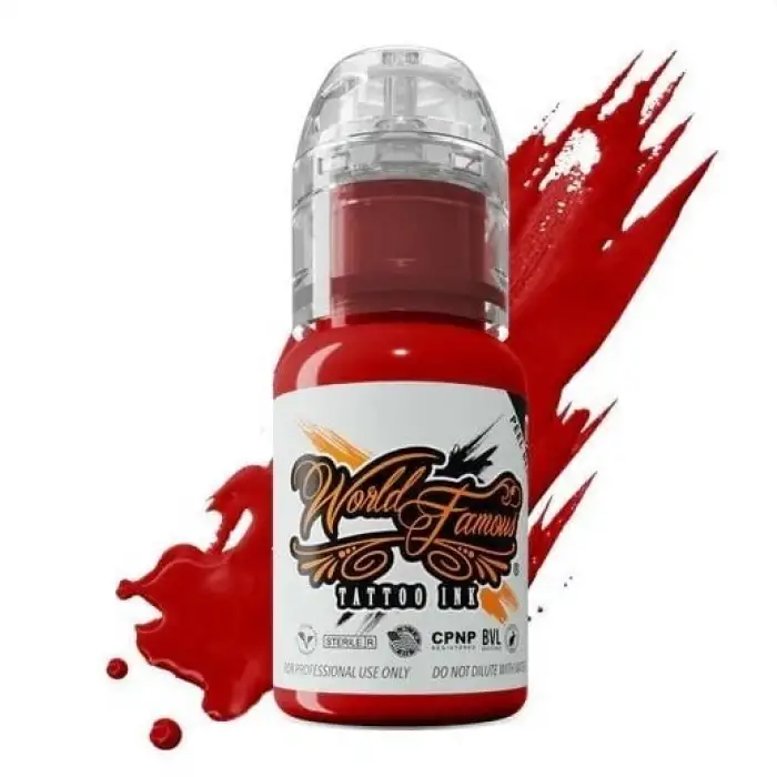 Straight Red - World Famous Ink Dövme Boyası - 1/2oz/15ml