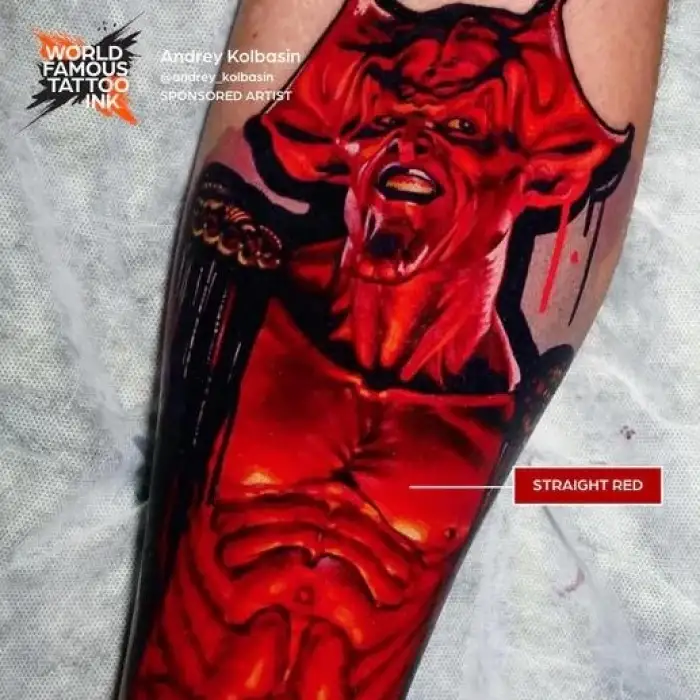 Straight Red - World Famous Ink Dövme Boyası - 1/2oz/15ml