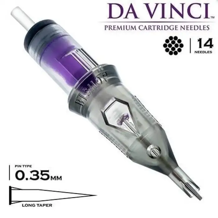 Bishop DaVinci V2 | 1214 RLLT | Round Liner Long Taper Kartuş Dövme İğnesi