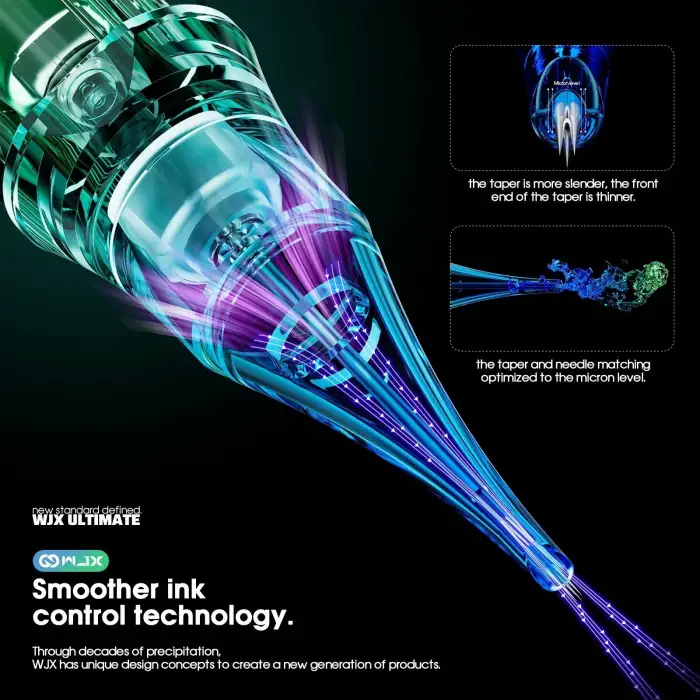 WJX Ultimate Cartridges - 1203 RL Round Liner Long Taper - Kartuş Dövme İğnesi