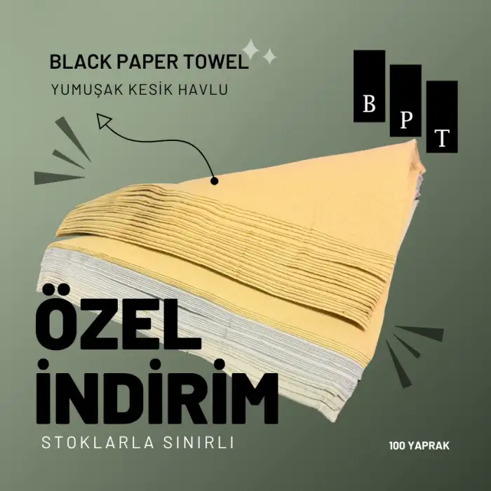 Black Paper Towel -  SARI-GRİ -100Adet/Paket