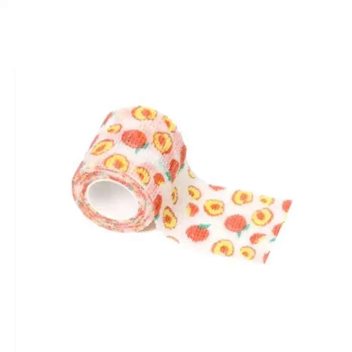Turuncu Beyaz Şeftali Desenli Grip Sargısı Tutacak Bandı Cover 5mm