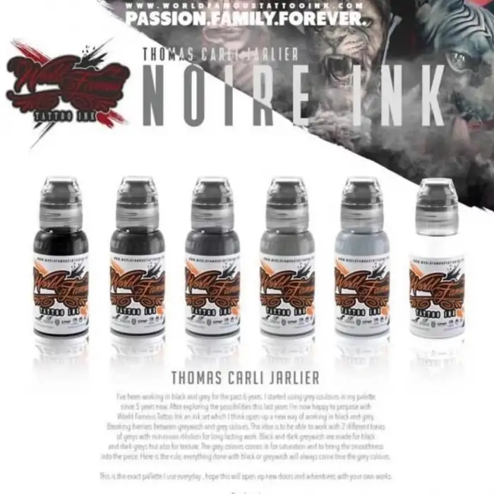 Thomas Carli Jarlier Noire Dövme Boyası Seti - World Famous Ink Dövme Boyası - 1oz/30ml