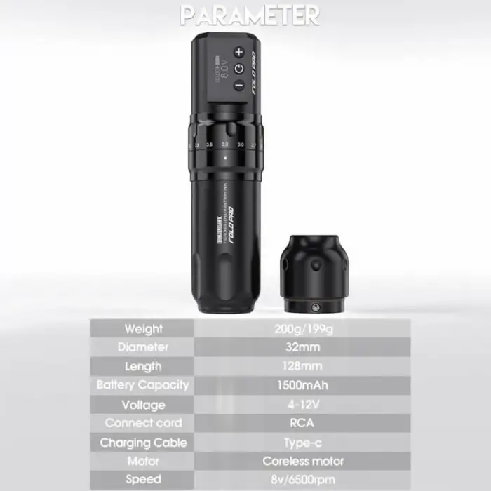 Mast Fold Pro With Dual Battery - Kablosuz Dövme Makinesi