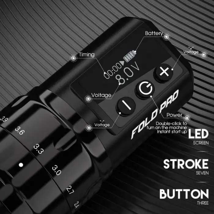 Mast Fold Pro With Dual Battery - Kablosuz Dövme Makinesi
