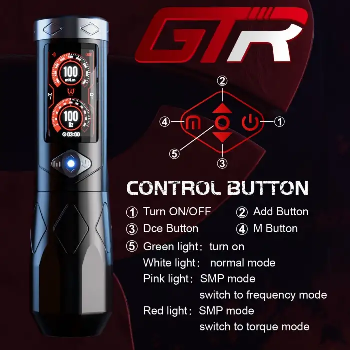 AVA GT PEN GTR Pen dövme makinesi , Wireless Pen Dövme Makinesi 2.5-5.0mm Kırmızı