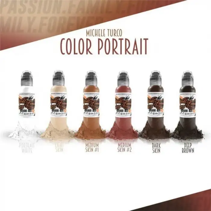 World Famous Ink Michele Turco Portrait 6’lı Dövme Boyası Seti 1oz - 30ml