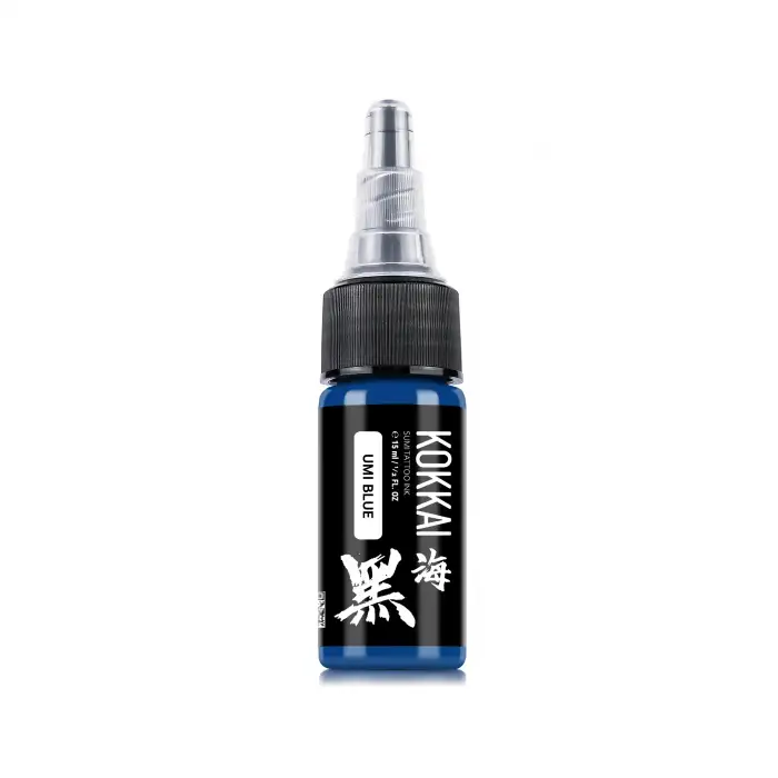 Kokkai Sumi Ink Umi Blue 15 ml (1/2 oz) Mavi Dövme Boyası