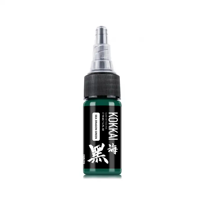 Kokkai Sumi Ink Sea Dragon Green 15 ml (1/2 oz) Yeşil Dövme Boyası