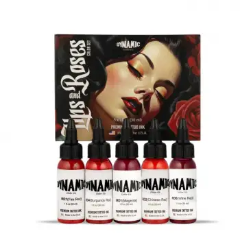 DYNAMIC- LIPS & ROSES SET Ruj & Gül Kırmızı Boya Seti 5x 1oz/30ml