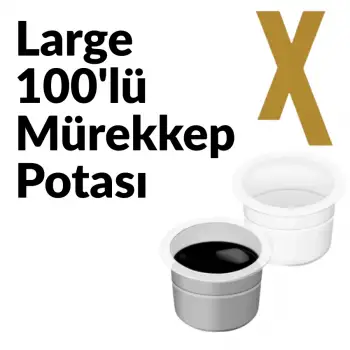 Dövme Mürekkep Kapları Large 100lü Şeffaf Mürekkep Potası