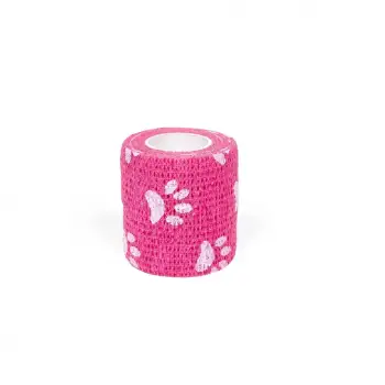 Dövme Makinesi Sarma Bandı Pembe Pati (Kendinden Yapışkanlı Elastik Bant - Grip Cover)