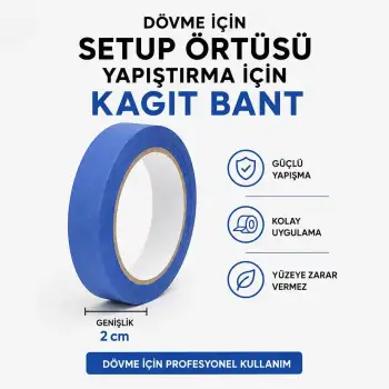 Renkli Kağıt Bant 20 mm X 20 mt Mavi