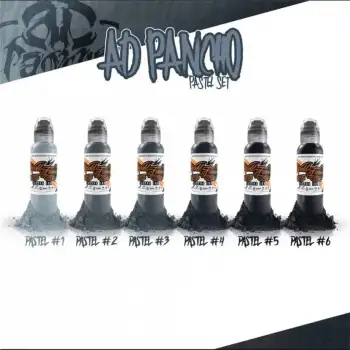A.D Pancho Pastel Greys 6lı Set - World Famous Ink Dövme Boyası - 1oz/30ml