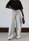 Yüksek Bel Extra Wide-Leg Jean Gri