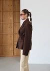 Cep Detaylı Tünel Bağıcıklı Astarlı Ceket Kahve