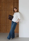 Yüksek Bel Wide Leg Jean Lacivert