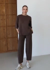 Balon Pantolonlu Tunik Takım Kahve
