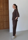 Balon Pantolonlu Tunik Takım Kahve
