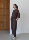 Balon Pantolonlu Tunik Takım Kahve