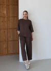 Balon Pantolonlu Tunik Takım Kahve