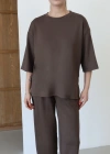 Balon Pantolonlu Tunik Takım Kahve