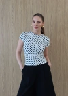 Puantiyeli Yarım Kol Body Ekru