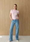 Bisiklet Yaka Kısa Kol Body Pembe