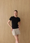 Bisiklet Yaka Kısa Kol Body Siyah