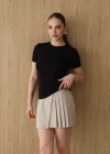 Bisiklet Yaka Kısa Kol Body Siyah