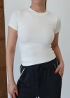 Bisiklet Yaka Kısa Kol Body Beyaz