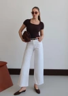 Kare Yaka Yarım Kol Body Kahve