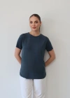 Detaylı Modal T-Shirt Petrol