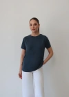 Detaylı Modal T-Shirt Petrol