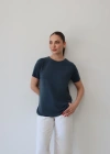 Detaylı Modal T-Shirt Petrol