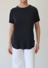 Detaylı Modal T-Shirt Siyah