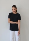 Detaylı Modal T-Shirt Siyah