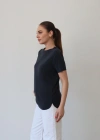 Detaylı Modal T-Shirt Siyah
