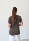 Detaylı Modal T-Shirt Kahve