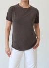 Detaylı Modal T-Shirt Kahve