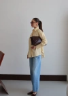 Çift Çizgili Poplin Gömlek Sarı