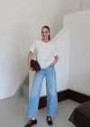 Bisiklet Yaka Basic T-Shirt Beyaz