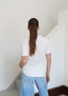 Bisiklet Yaka Basic T-Shirt Beyaz