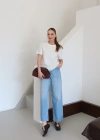 Bisiklet Yaka Basic T-Shirt Beyaz