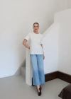 Bisiklet Yaka Basic T-Shirt Beyaz