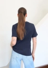 Bisiklet Yaka Basic T-Shirt Lacivert